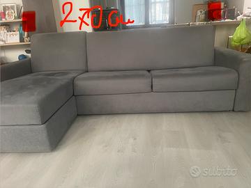 Divano letto con penisola contenitore reversibile