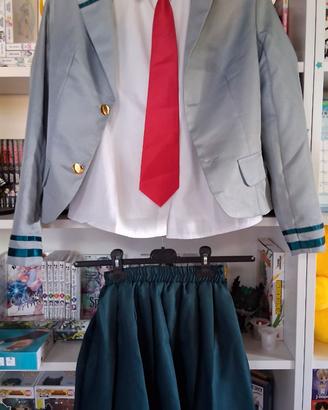 vestito cosplay Ochaco Uraraka uniforme scolastica