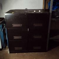 2 schedari testa di moro con 3 cass scorrevoli