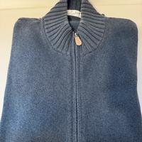 Cardigan con zip cotone e seta