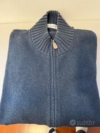 Cardigan con zip cotone e seta