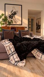 Coperta in vero visone e pile 270x230 pezzo unico