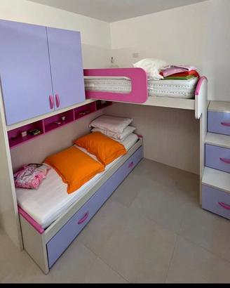 Letto a soppalco angolare 3 letti