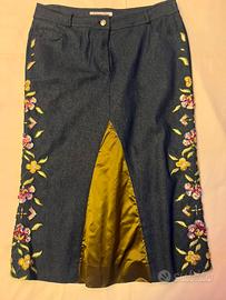 Gonna jeans brillantata e a fiori - Christian Dior