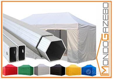 gazebo 3x6 pieghevole professionale alu45 6 pareti