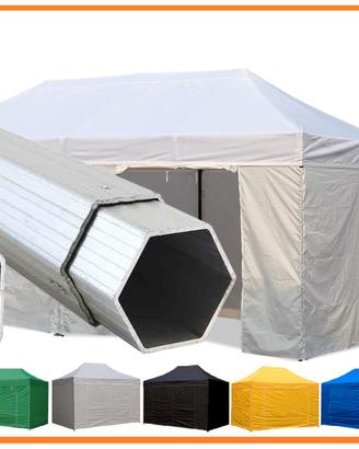 gazebo 3x6 pieghevole professionale alu45 6 pareti