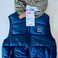 Gilet bimbo blu/verde materiale riciclato 2-3 anni