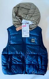 Gilet bimbo blu/verde materiale riciclato 2-3 anni