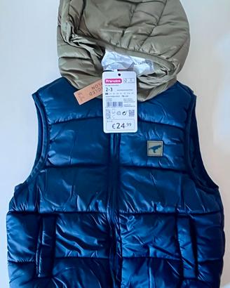 Gilet bimbo blu/verde materiale riciclato 2-3 anni