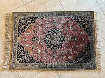 Tappeto persiano Qum originale 80 × 57 cm