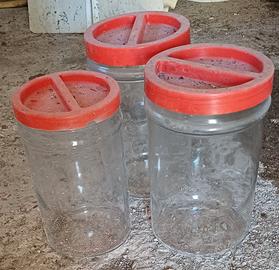 6 vasi contenitori in vetro per conserve 5 litri