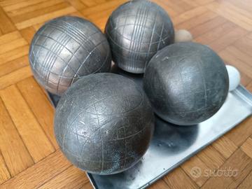 Set bocce vintage in metallo – 4 bocce + 3 boccini