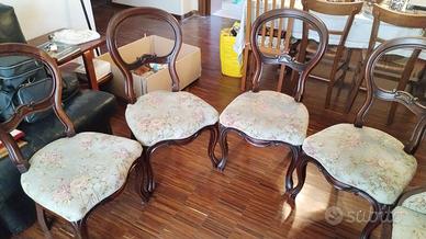 Set di 4 Sedie Vintage Stile Luigi Filippo