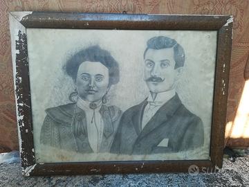 Quadro ritratto coppia fine 800 inizio 900