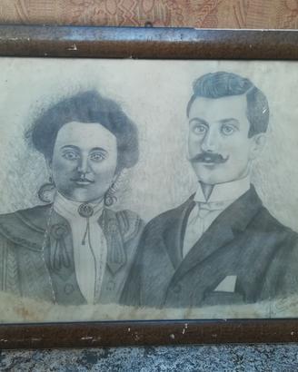 Quadro ritratto coppia fine 800 inizio 900