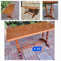 Tavolino piccolo da salotto rett. gambe tornite