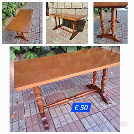 Tavolino piccolo da salotto rett. gambe tornite