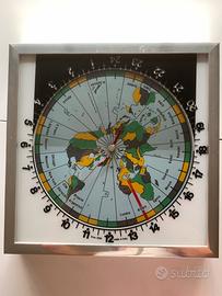 Orologio da parete mondiale con fusi ora anni ‘80