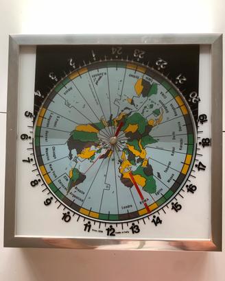 Orologio da parete mondiale con fusi ora anni ‘80