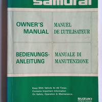 Libretto uso e manutenzione Suzuki Samurai