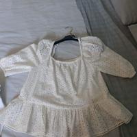 blusa in sangallo panna