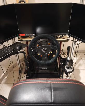 Simulatore guida completo più tre monitor 