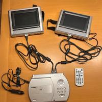 Lettore dvd con 2 monitor per auto