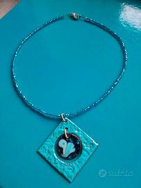 Collanina perline e ciondolo 