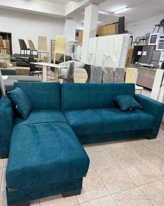 Divano 240x150 cassettone e funzione letto ottanio