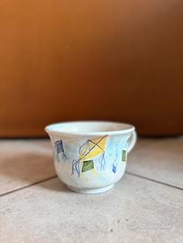 Vaso/ ciotola in ceramica dipinta a mano