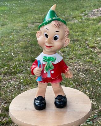 Pupazzo Pinocchio vintage in gomma Ledra 38cm