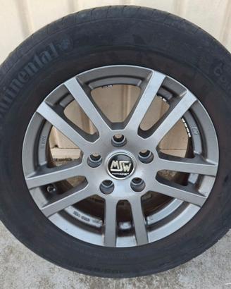 4 Cerchi lega MSW 15" Gomme Continental 195/65 R15