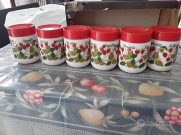 6 barattoli portaspezie  di ceramica