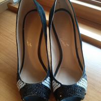 Scarpe tacco 10 bianche e nere numero 39