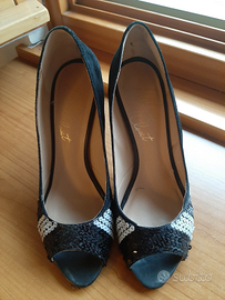 Scarpe tacco 10 bianche e nere numero 39