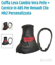 Renault Clio Cuffia leva cambio vera pelle  