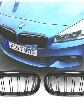 GRIGLIE BMW F45 F46 15-17 DOPPIA BARRA NERO LUCIDO
