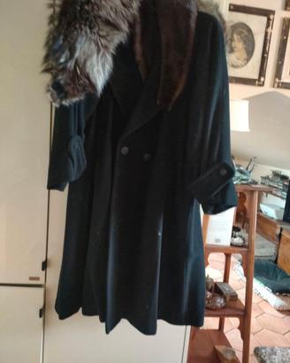 Cappotto 100% lana con collo pelliccia