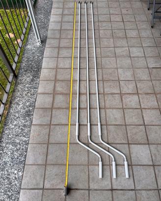 Set 3 Aste Argano per Tende da Sole Extra Lunghe
