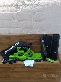soffiatore aspirafoglie greenworks a batteria 