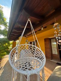 Sedia da esterno / giardino beige in corda