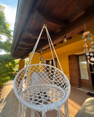 Sedia da esterno / giardino beige in corda