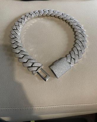 collana cubana 29mm Zirconi incastonati, 7 file