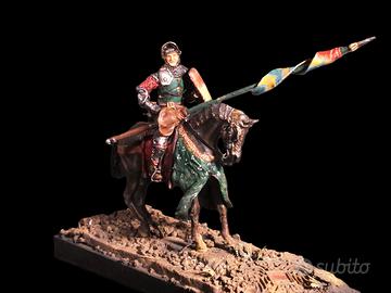 Cavaliere medievale con armatura da torneo 54mm