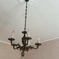 Lampadario in bronzo + due lampade da comodino