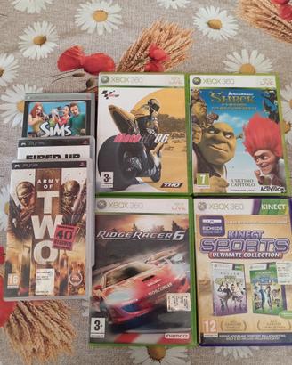 Vari giochi Xbox 360 e psp