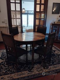 tavolo e sedie antiquariato '900