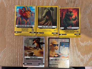 Lotto Carte Skifidol Brainrot - 5 Rare Holo + 11