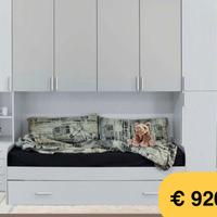 Letto singolo con armadio integrato