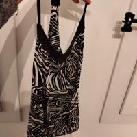 🖤 Canotta/Top Zebrata Halterneck 🤍